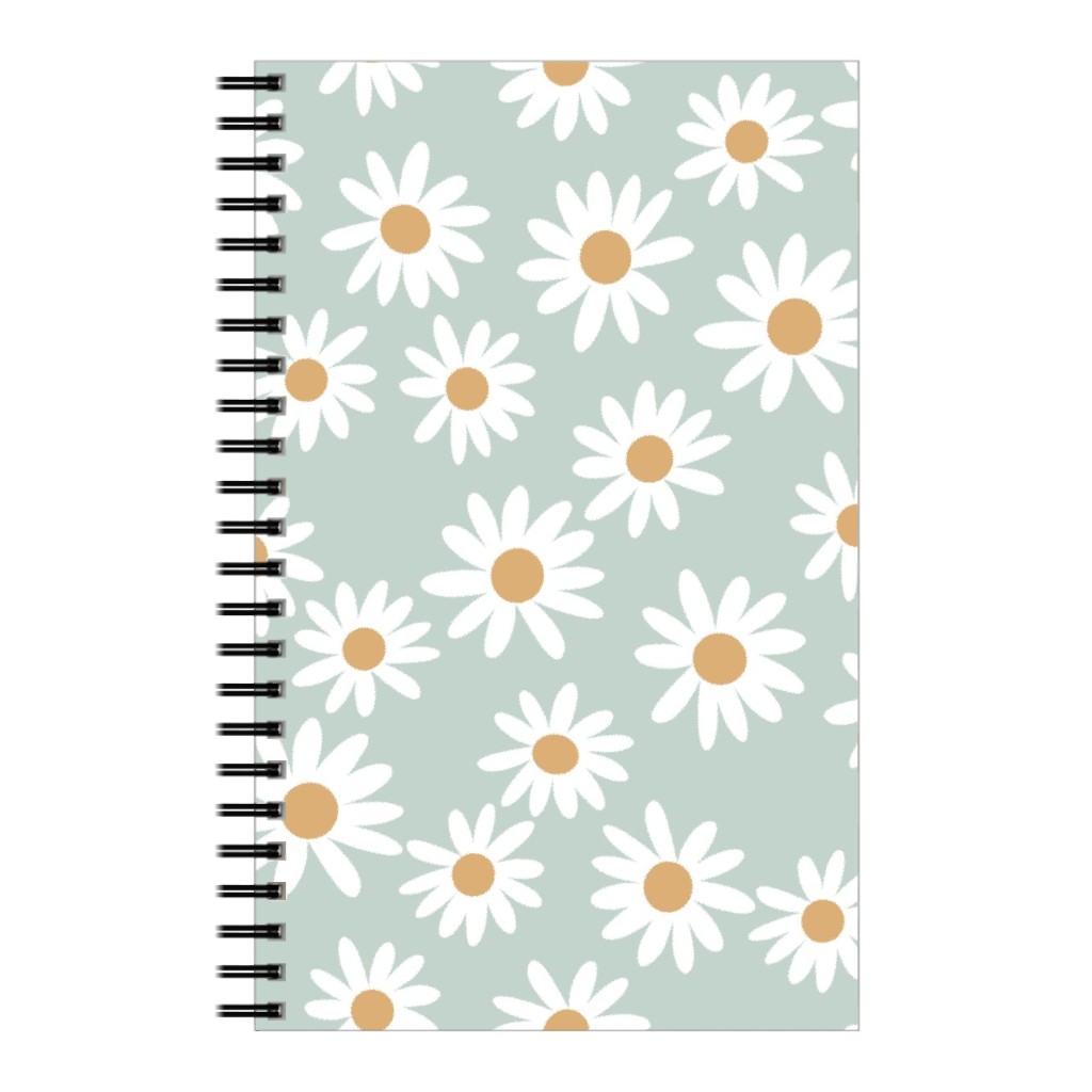 Daisies Notebook, 5x8, Blue