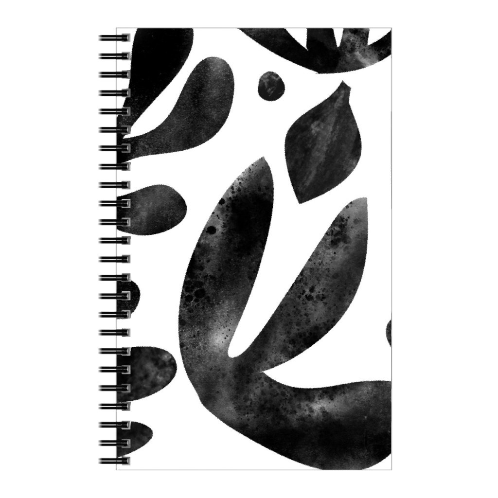 Flower Cutouts - Light Notebook, 5x8, Black, Black