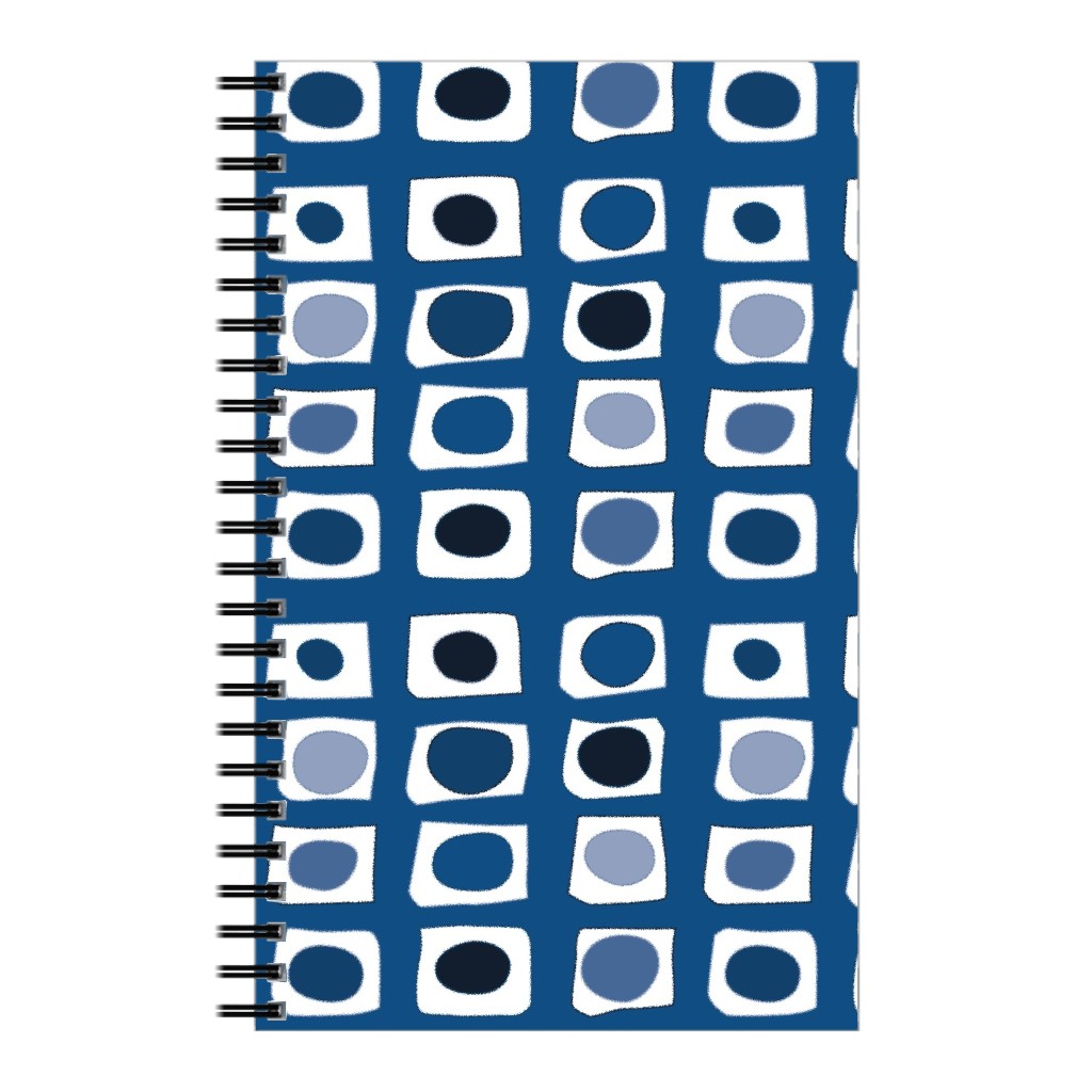 Little White Rectangles - Classic Blue Notebook, 5x8, Blue