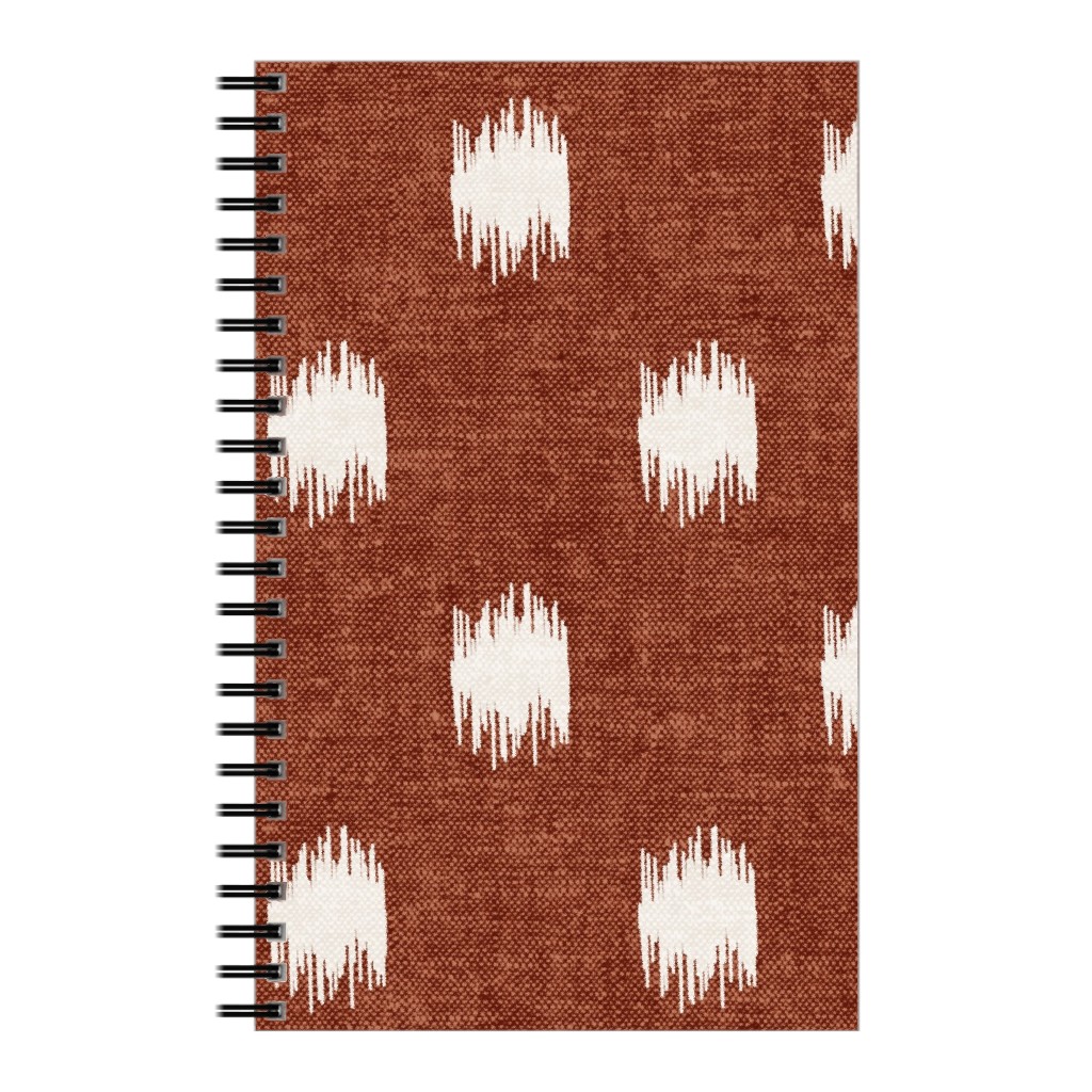 Ikat Polka Dots - Rust Notebook, 5x8, Red