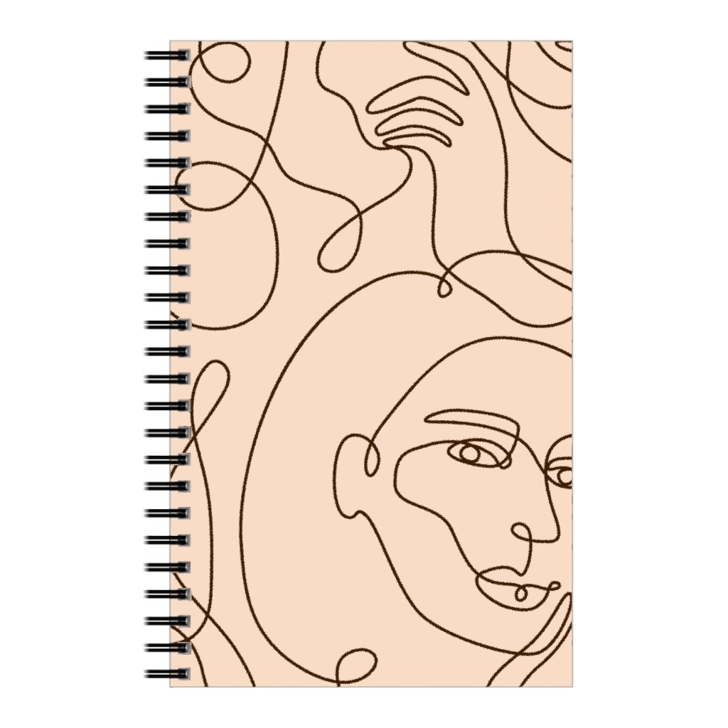 Hand Drawn Women Notebook, 5x8, Beige