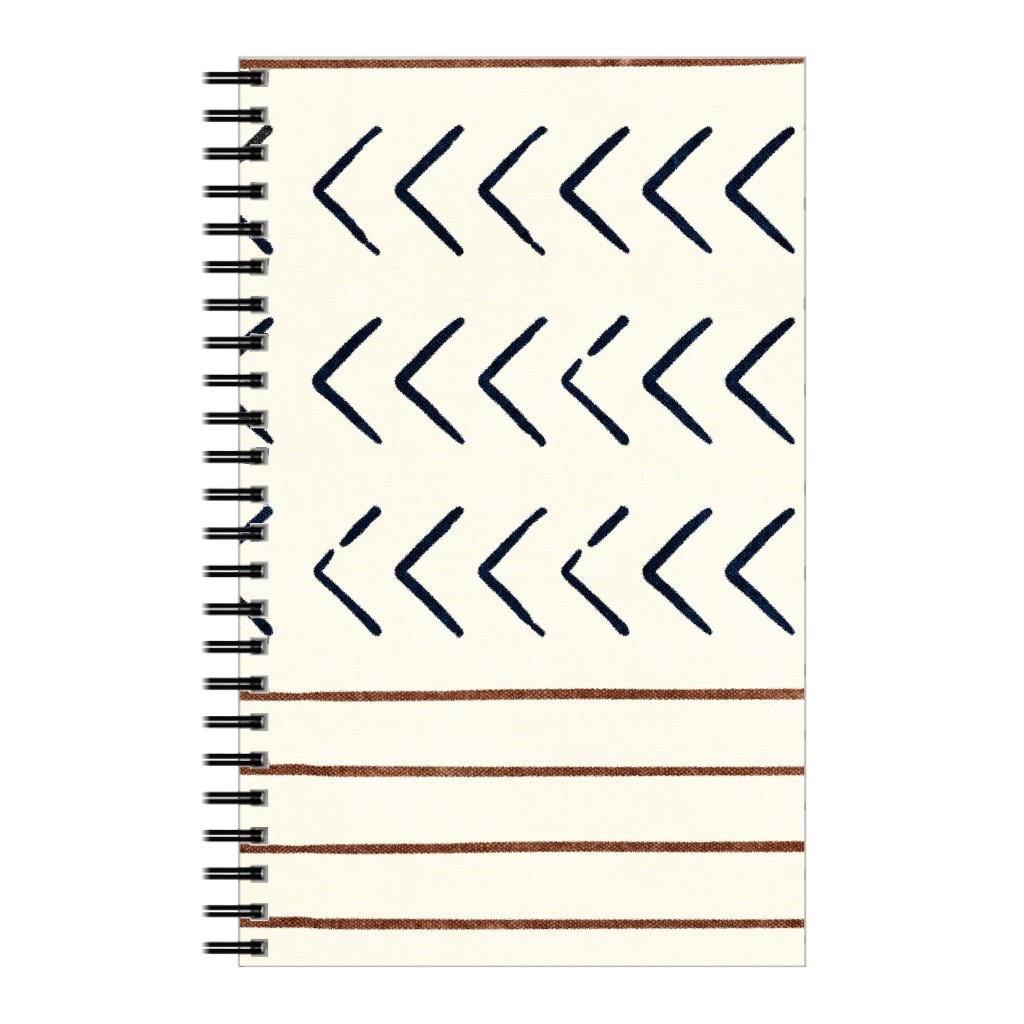 Arrow Stripes Mud Cloth Modern Notebook, 5x8, Beige