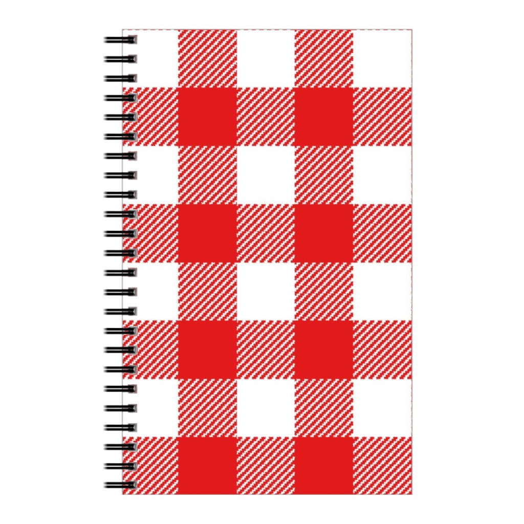 Buffalo Plaid Notebook, 5x8, Red
