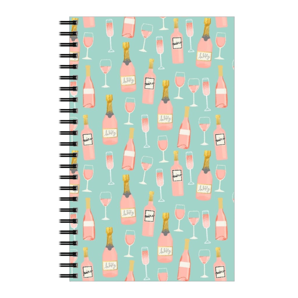 Rose All Day Wine Notebook, 5x8, Blue