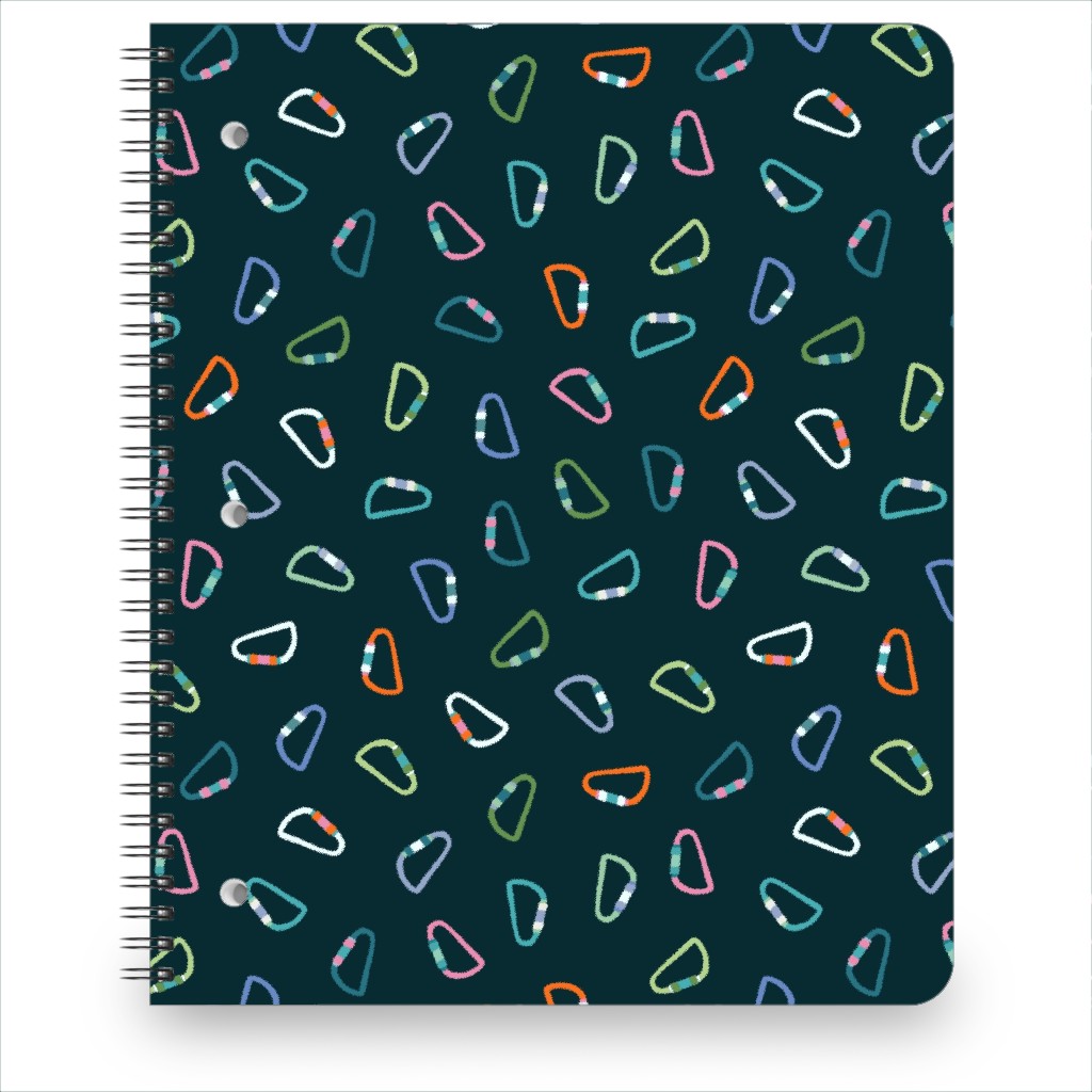 Carabiner Rock Climbing - Multi Notebook, 8.5x11, Multicolor