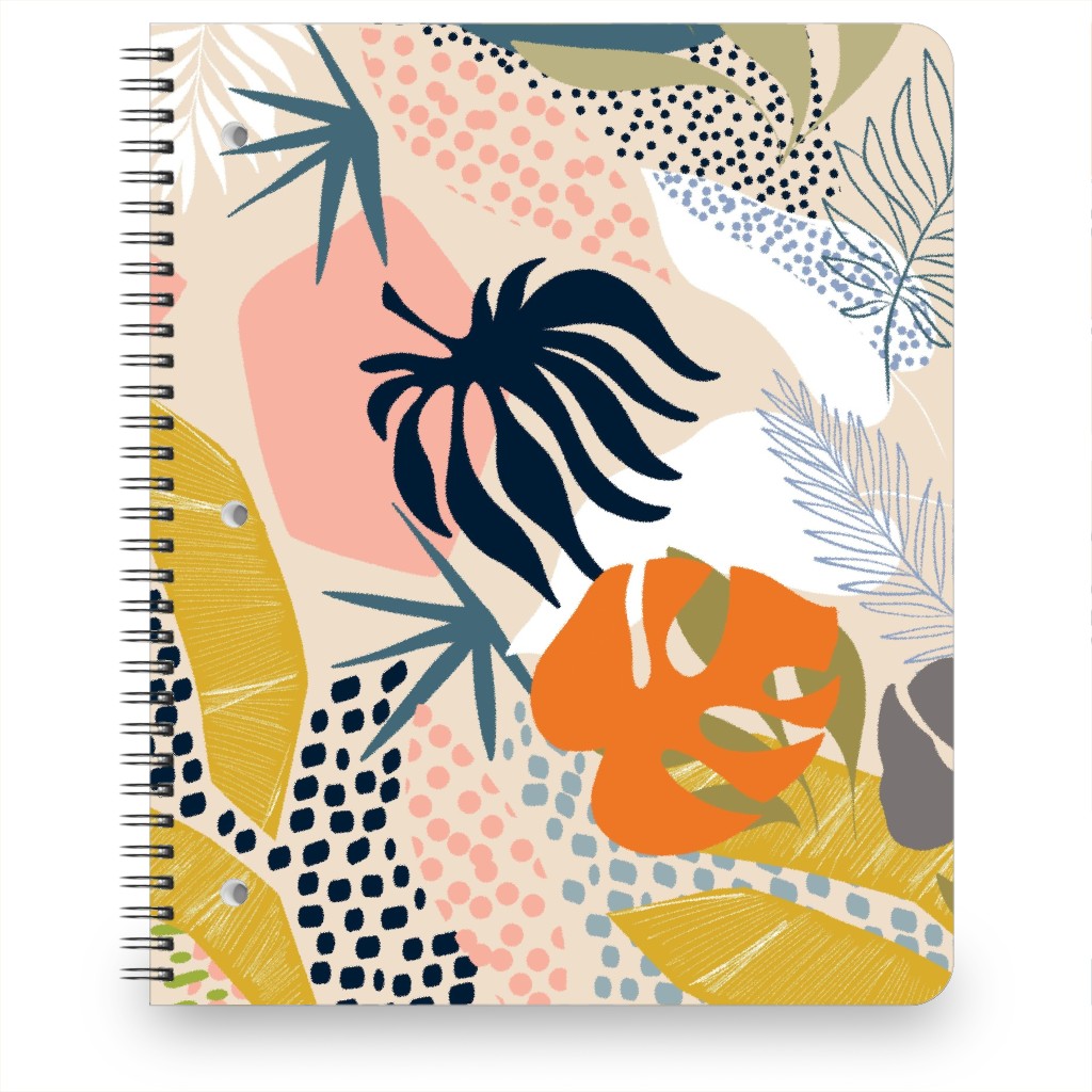 Tropical Foliage - Natural Retro - Multi Notebook, 8.5x11, Multicolor