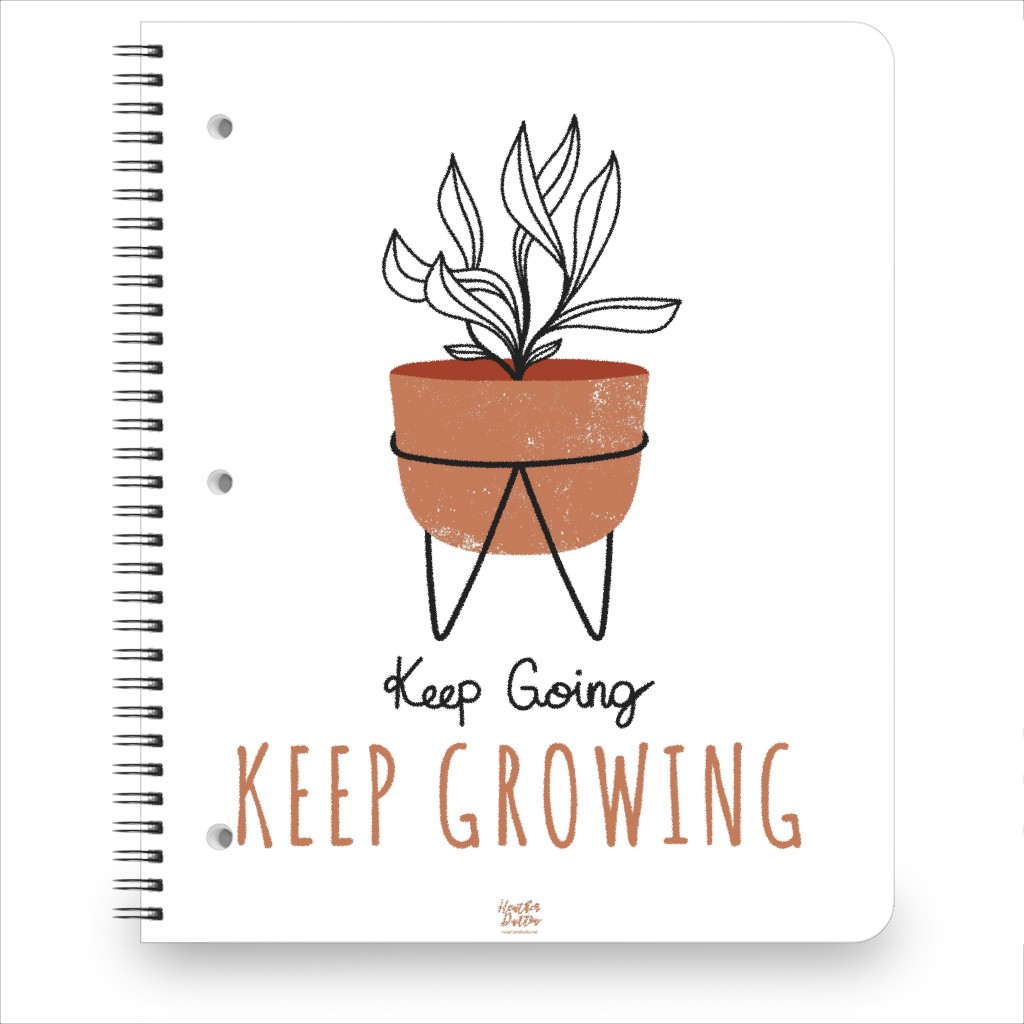 Keep Going & Keep Growing - Terracotta Notebook, 8.5x11, Brown