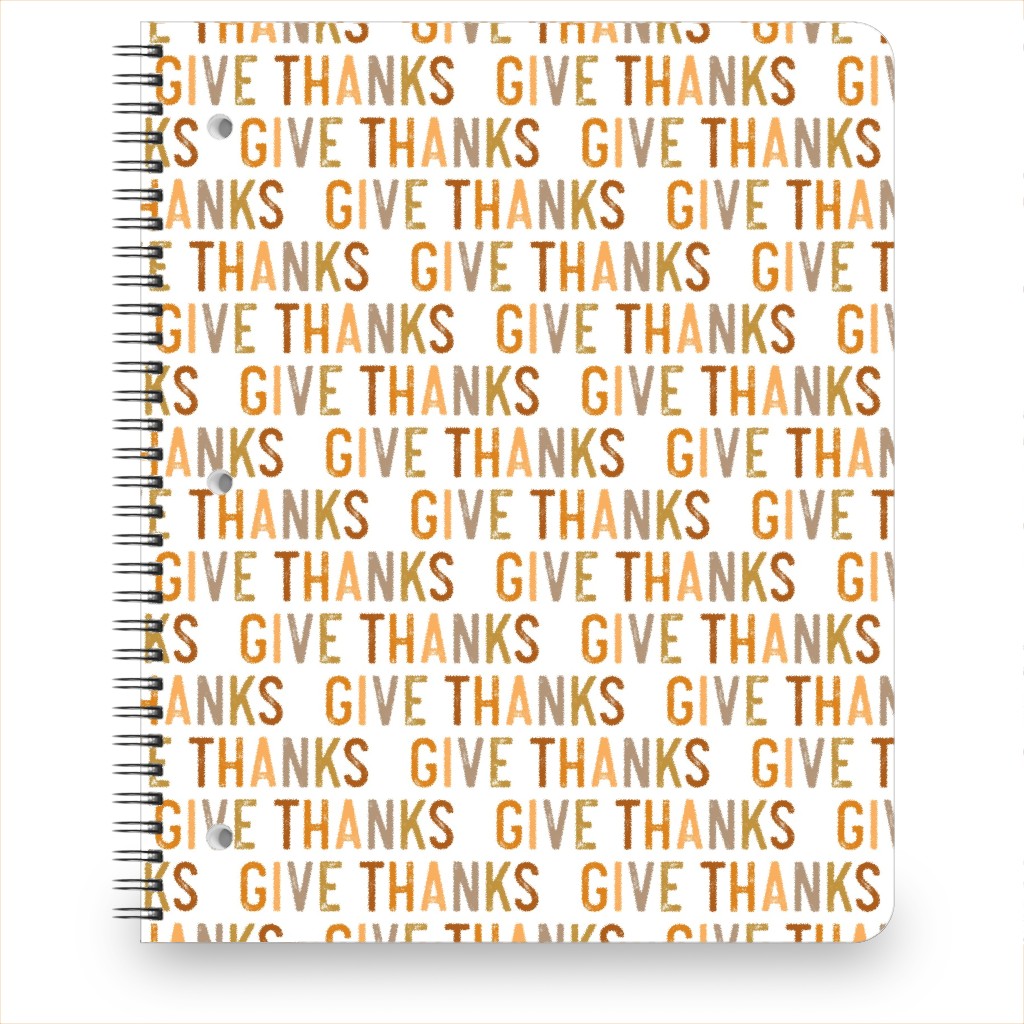 Give Thanks Notebook, 8.5x11, Beige