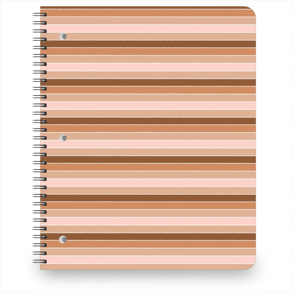 Candy Stripes Horizontal - Pink Notebook, 8.5x11, Pink, Bright Pink