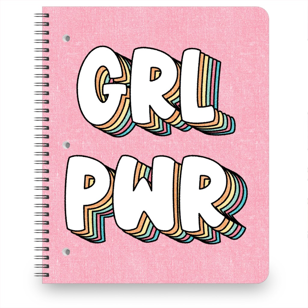 Girl Power - Pink Notebook, 8.5x11, Pink