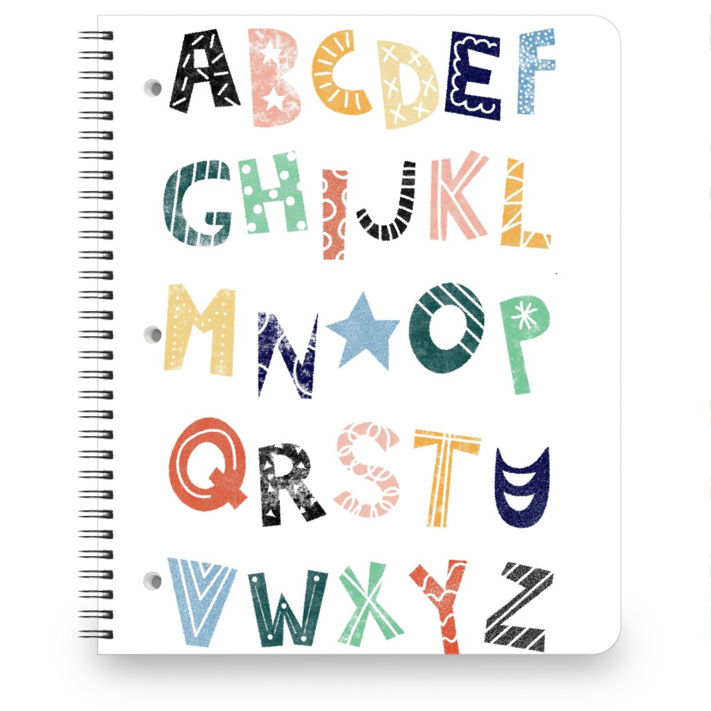 Abc Alphabet - Rainbow Notebook, 8.5x11, Multicolor