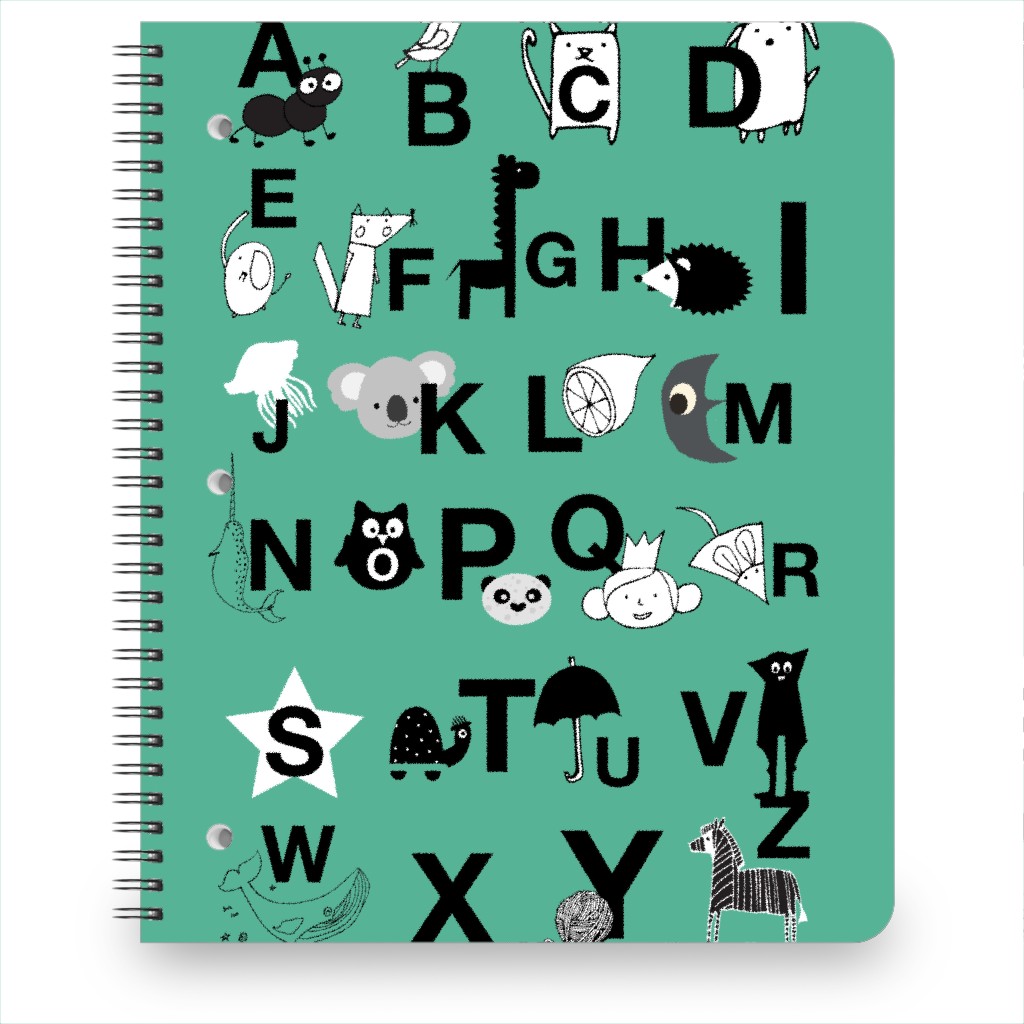 Abcs Notebook, 8.5x11, Green