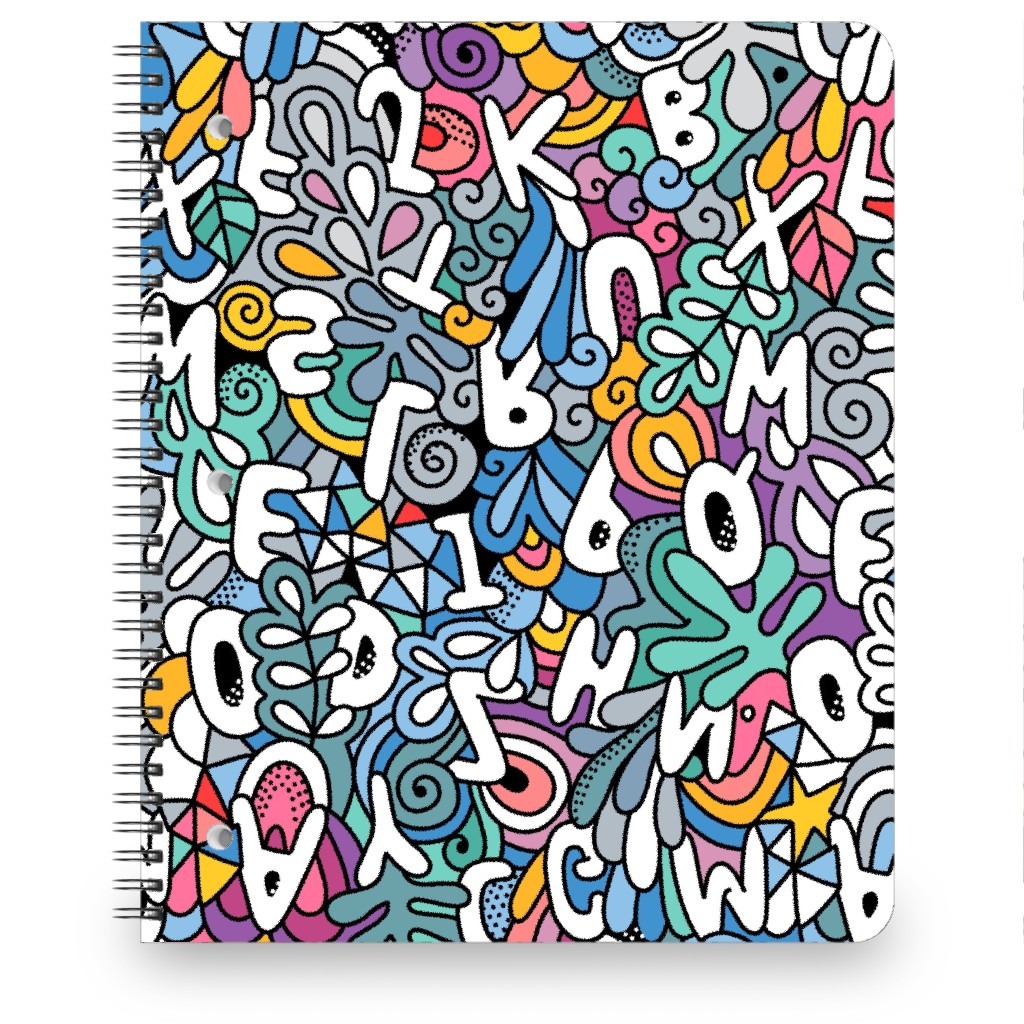 Abcs Doodle - Multi Notebook, 8.5x11, Multicolor