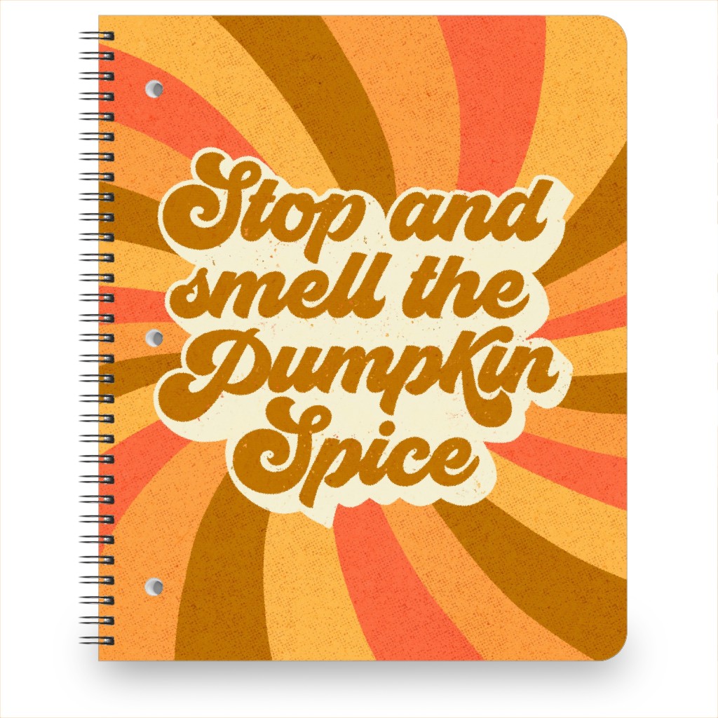 Stop and Smell the Pumpkin Spice - Orange Notebook, 8.5x11, Orange, Orange