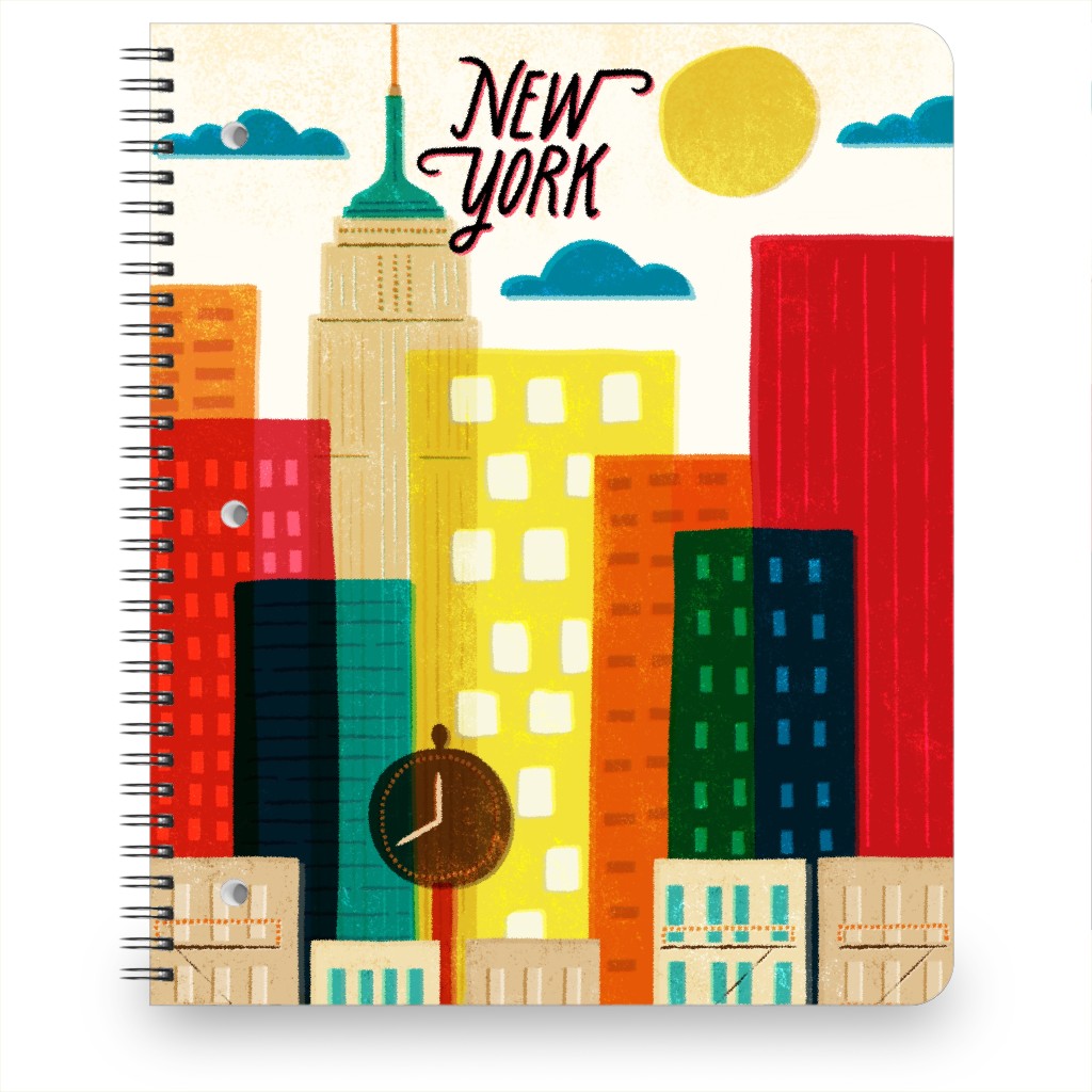 Vintage New York City Travel Art Notebook, 8.5x11, Multicolor