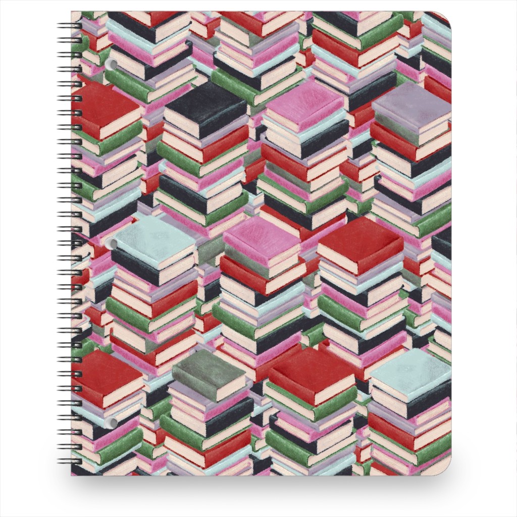 Book Stacks Notebook, 8.5x11, Red, Radish