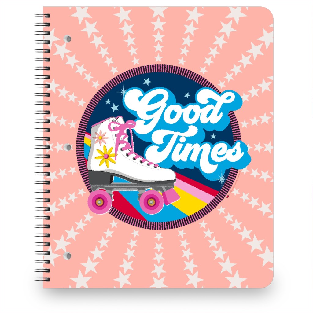 Good Times Roller Skate Notebook, 8.5x11, Multicolor