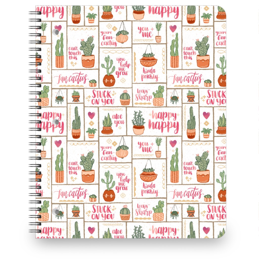 You're Fan-Cactus! - Pink Notebook, 8.5x11, Pink, Bright Pink