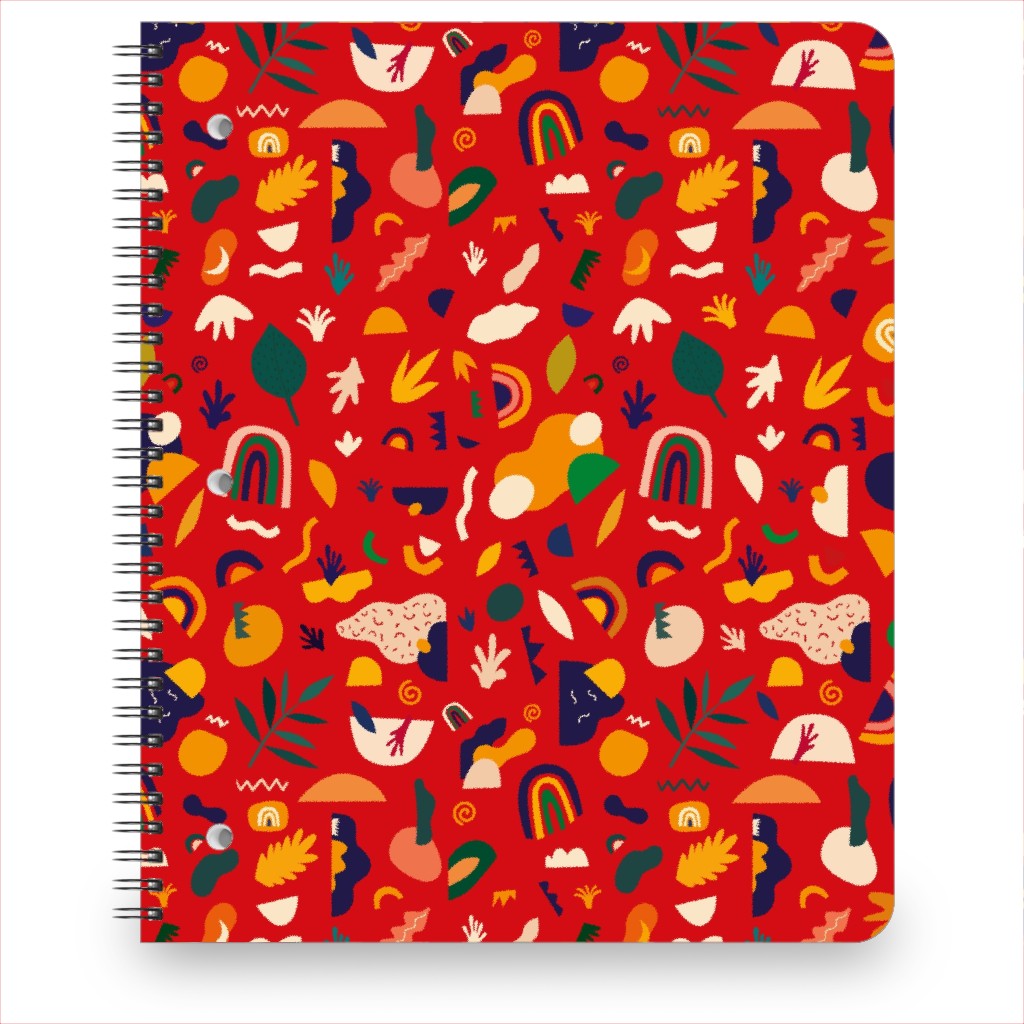 Seamless Pattern - Red Notebook, 8.5x11, Red, Red