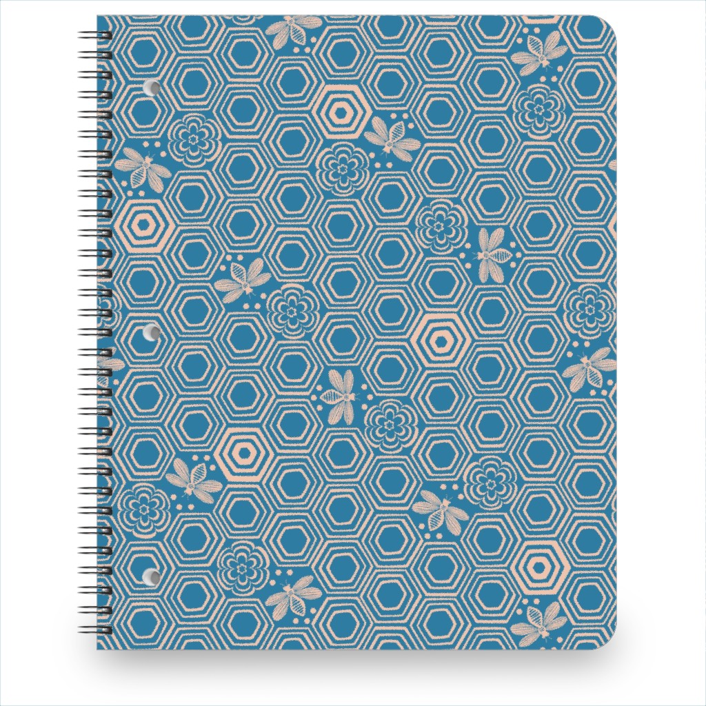 Honeyrose Notebook, 8.5x11, Blue