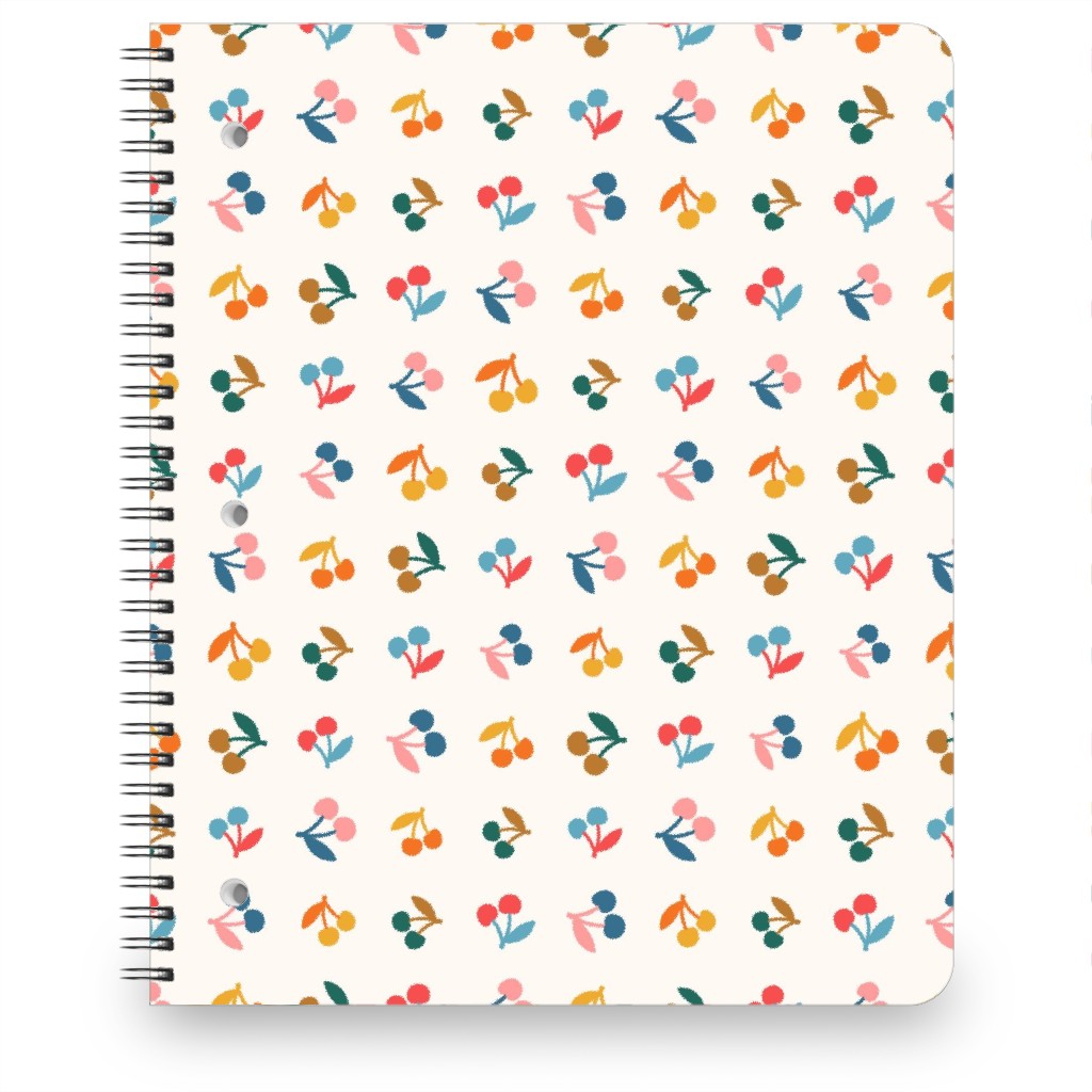 Colored Cherries - Earthy Notebook, 8.5x11, Beige