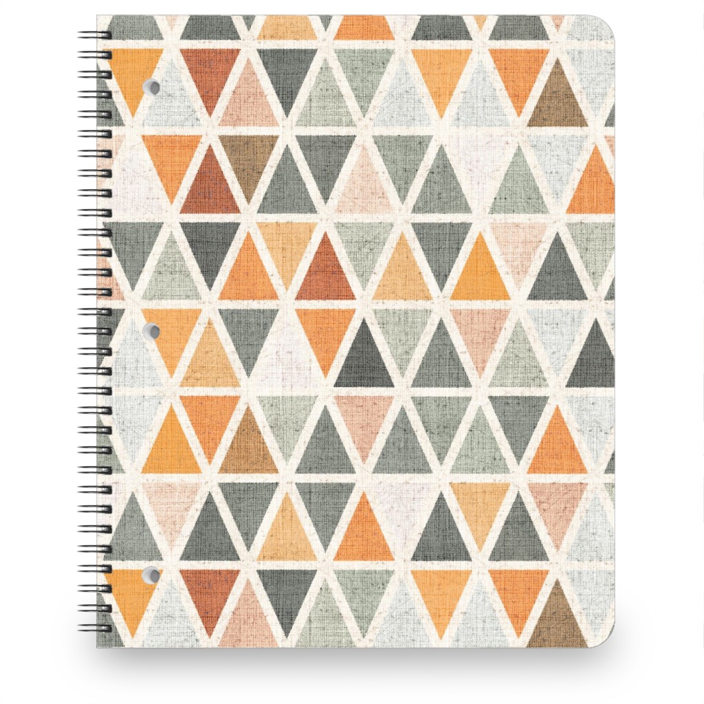 Triangles - Grey and Orange Notebook, 8.5x11, Multicolor