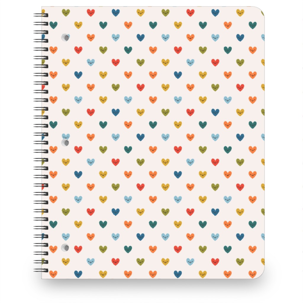 Cute Colored Hearts - Multi Notebook, 8.5x11, Multicolor