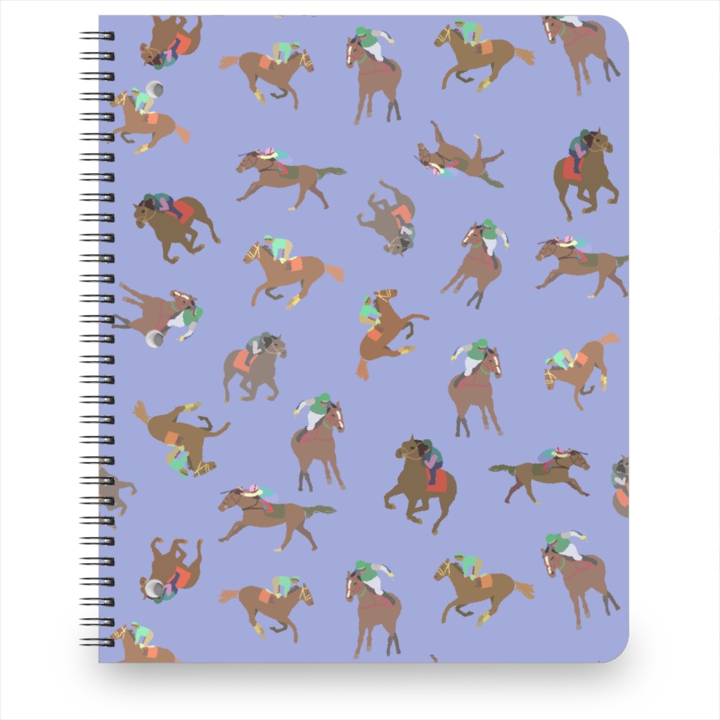 Horses Running Notebook, 8.5x11, Purple