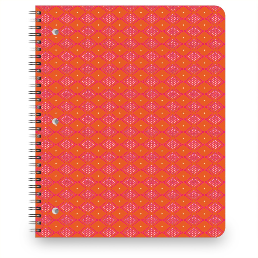 Tribal Geometric - Orange Notebook, 8.5x11, Orange, Orange