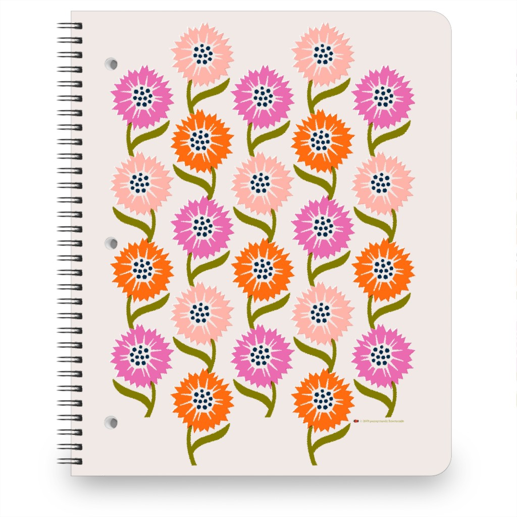 Sunflowers for Peace Notebook, 8.5x11, Pink, Lavender Water