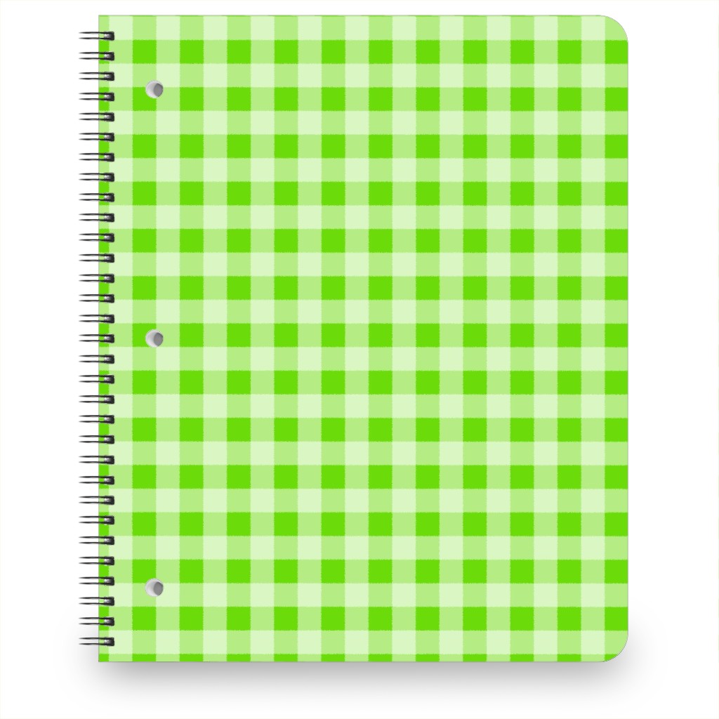 Gingham Checker - Green Notebook, 8.5x11, Green, Classic Green