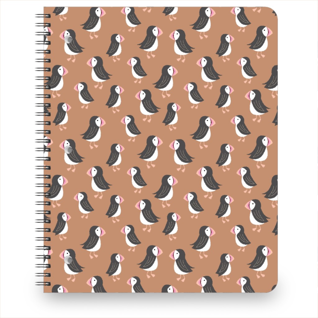 Little Puffin Friends Notebook, 8.5x11, Brown, Hazelnut