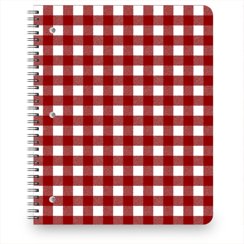 Traditional Red Buffalo Plaid Notebook, 8.5x11, Red