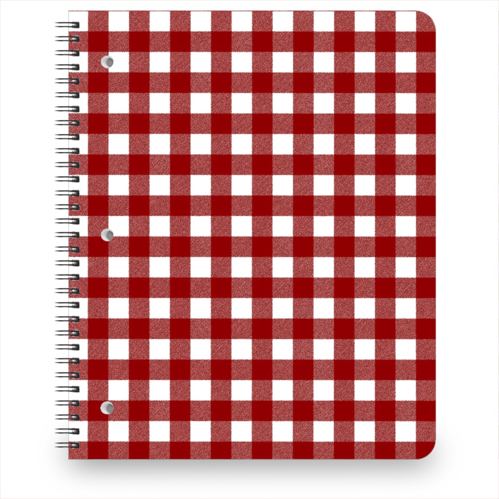 Traditional Red Buffalo Plaid Notebook, 8.5x11, Red, Red