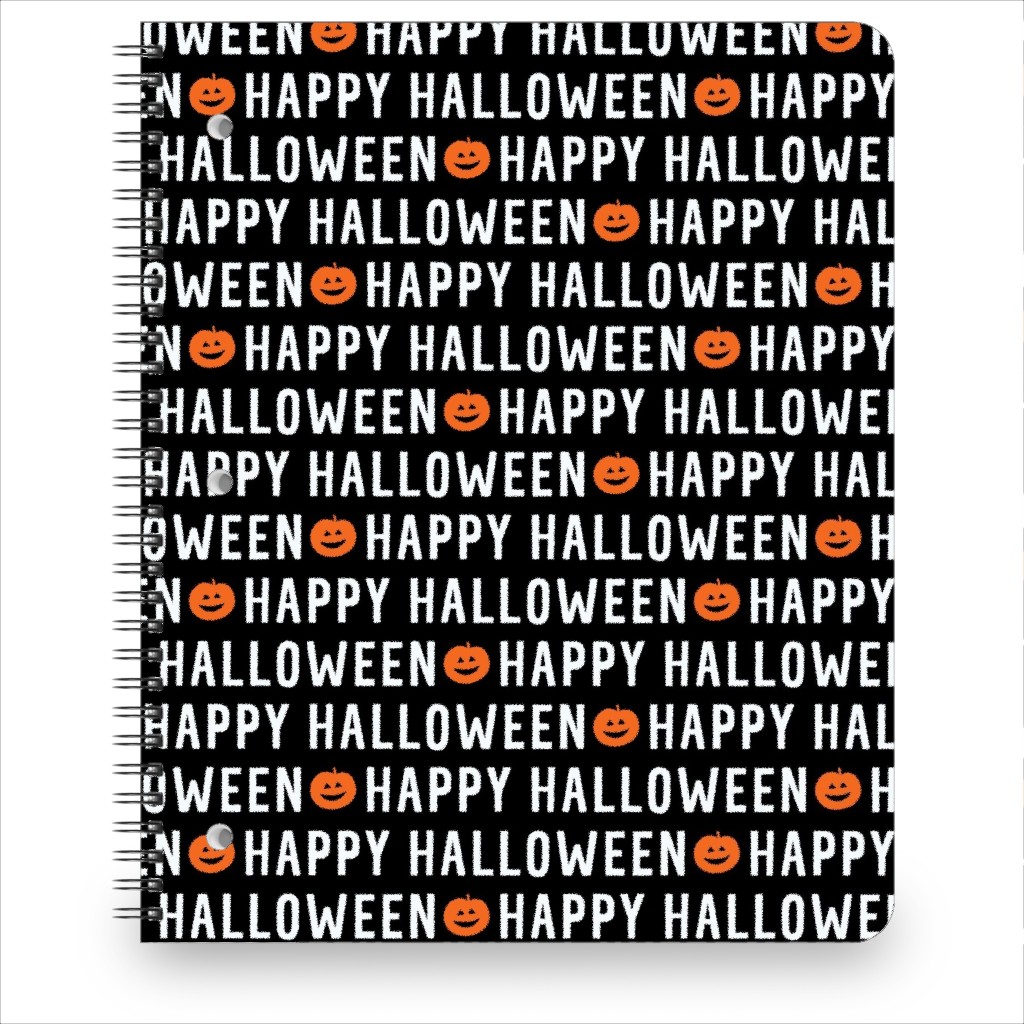 Happy Halloween Black Notebook, 8.5x11, Black