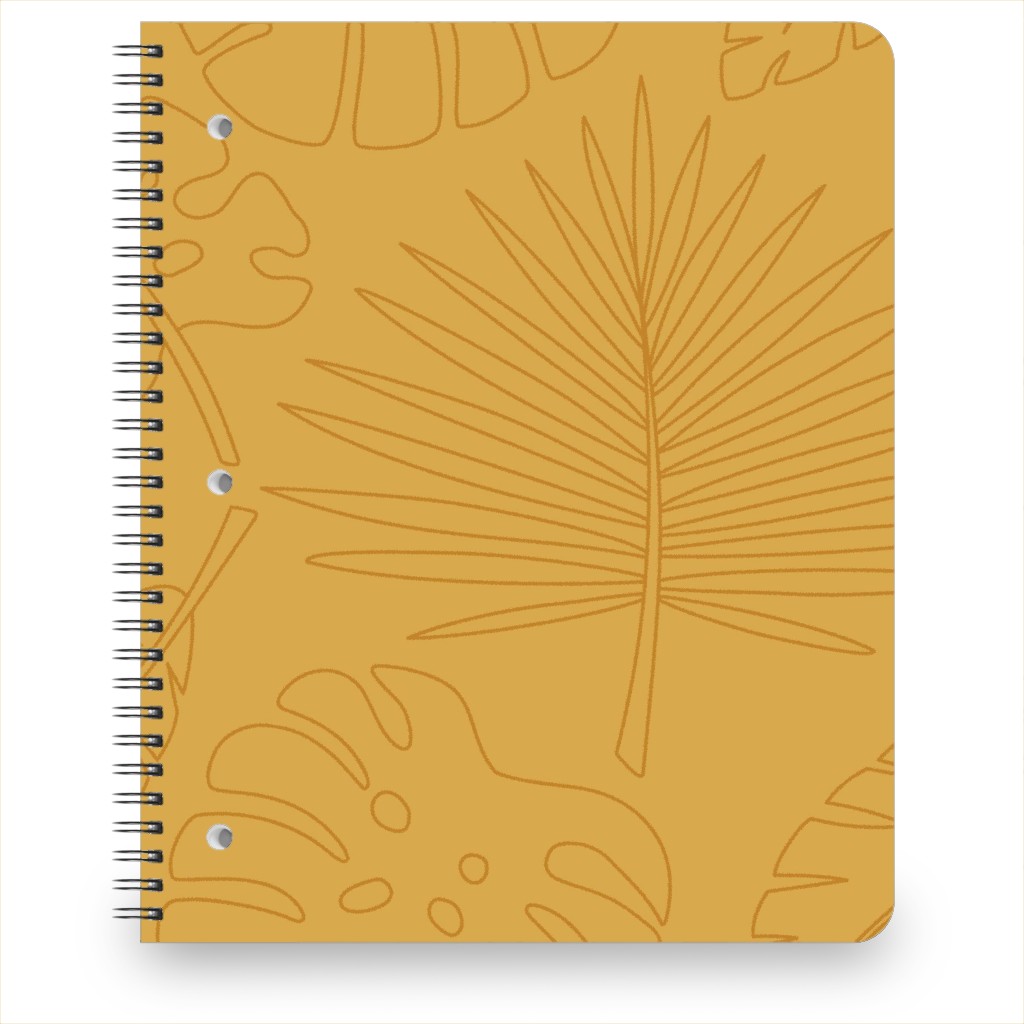 Tropical Leaves - Gold Notebook, 8.5x11, Yellow, Classic Yellow