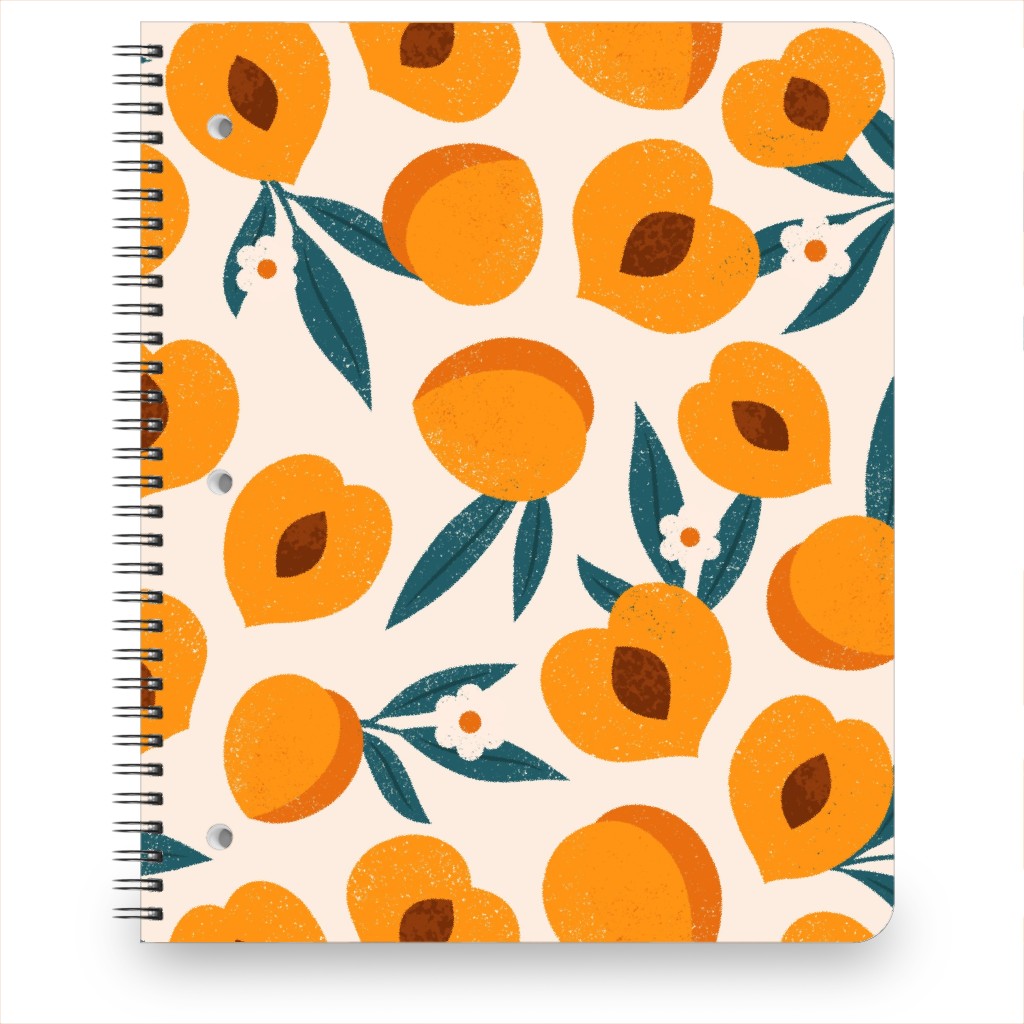 Summer Peches - Orange Notebook, 8.5x11, Orange, Orange