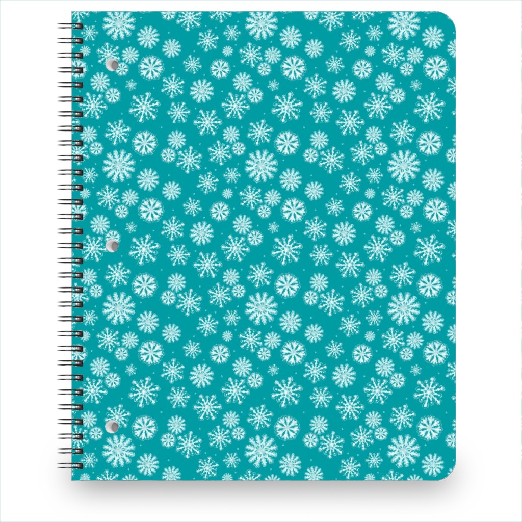 Let It Snow Snowflakes - Blue Notebook, 8.5x11, Blue