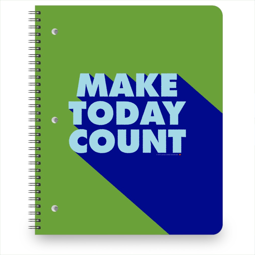 Make Today Count Blue on Green Notebook, 8.5x11, Multicolor