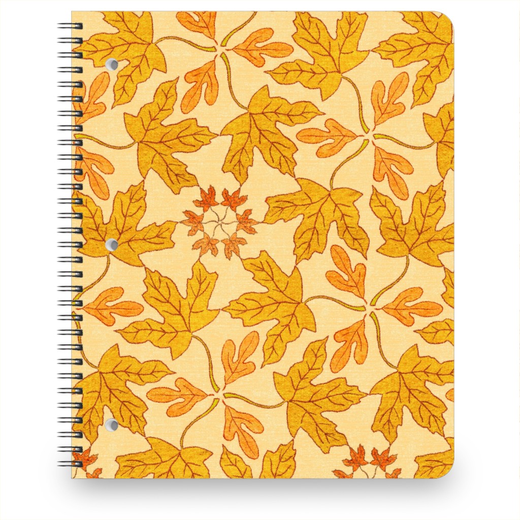 Autumn Leaf Kaleidoscope Notebook, 8.5x11, Orange