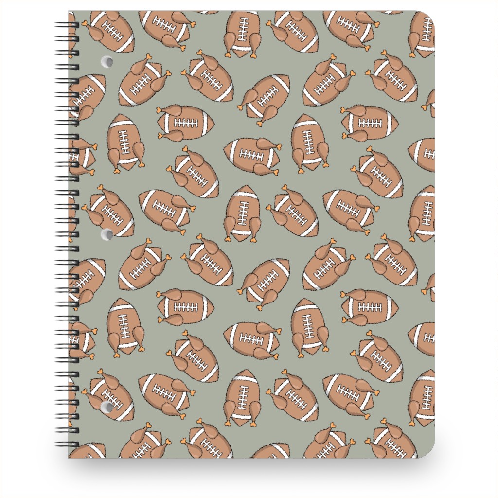 Turkey Football Notebook, 8.5x11, Beige, Cafe