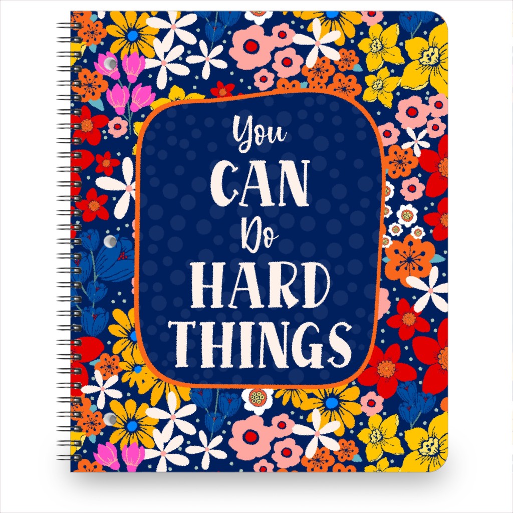 You Can Do Hard Things - Multi and Blue Notebook, 8.5x11, Multicolor