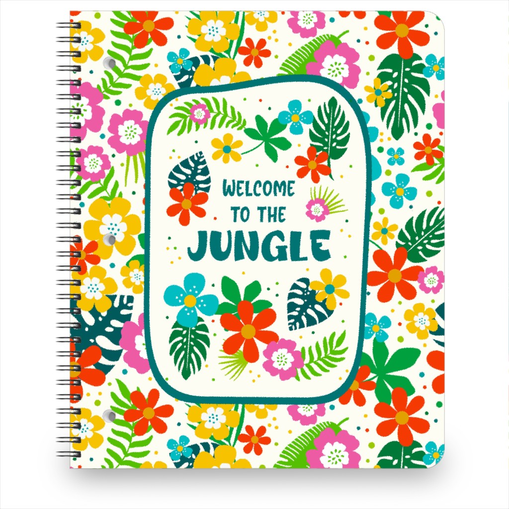 Welcome To the Jungle Tropical Flowers - Light Notebook, 8.5x11