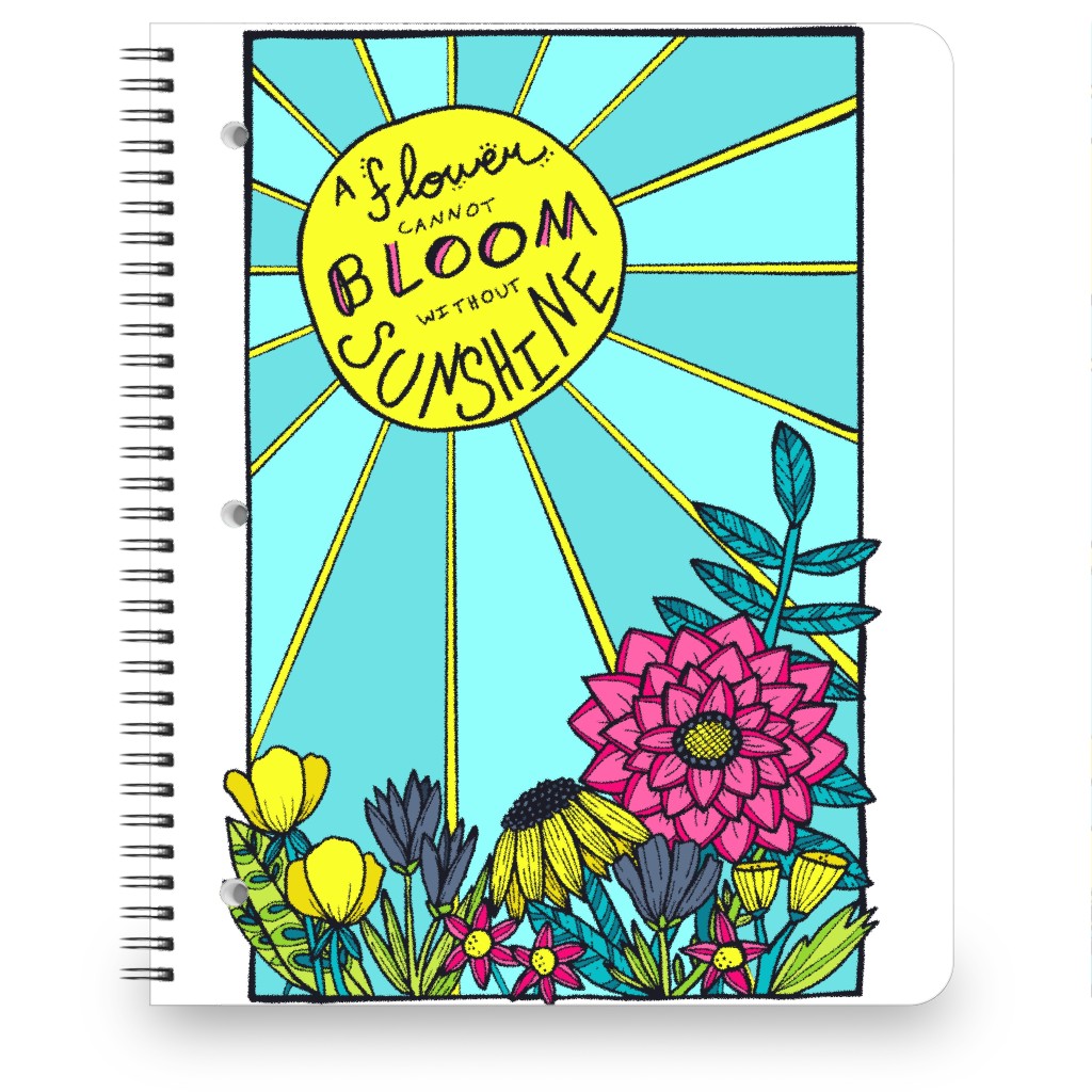 Sunshine & Flowers Inspirational Notebook, 8.5x11, Multicolor