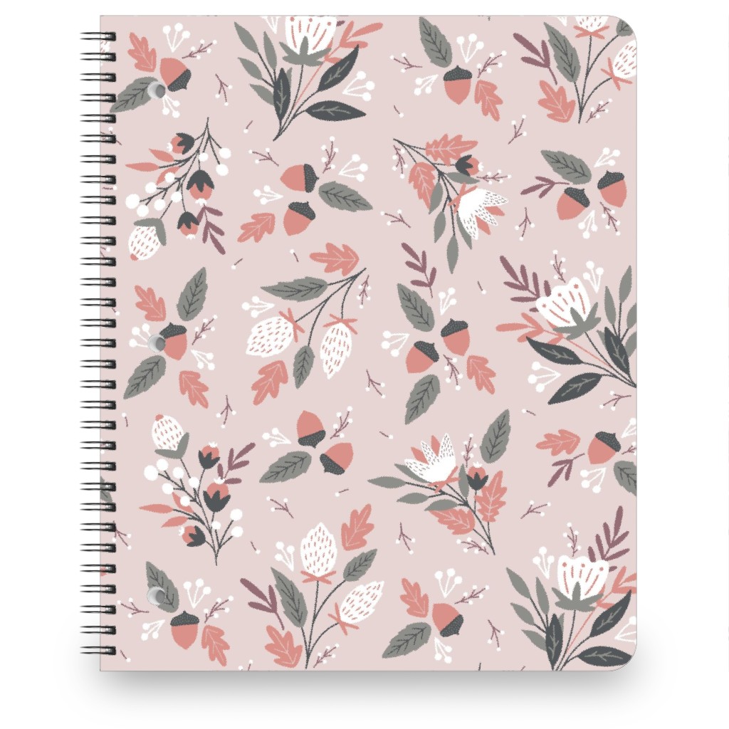 Fall Foliage - Pink Notebook, 8.5x11, Pink, Bright Pink