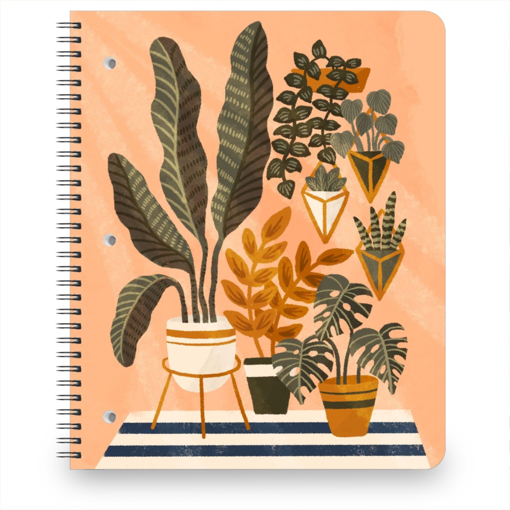 Cozy Home Jungle - Pink Notebook, 8.5x11, Pink