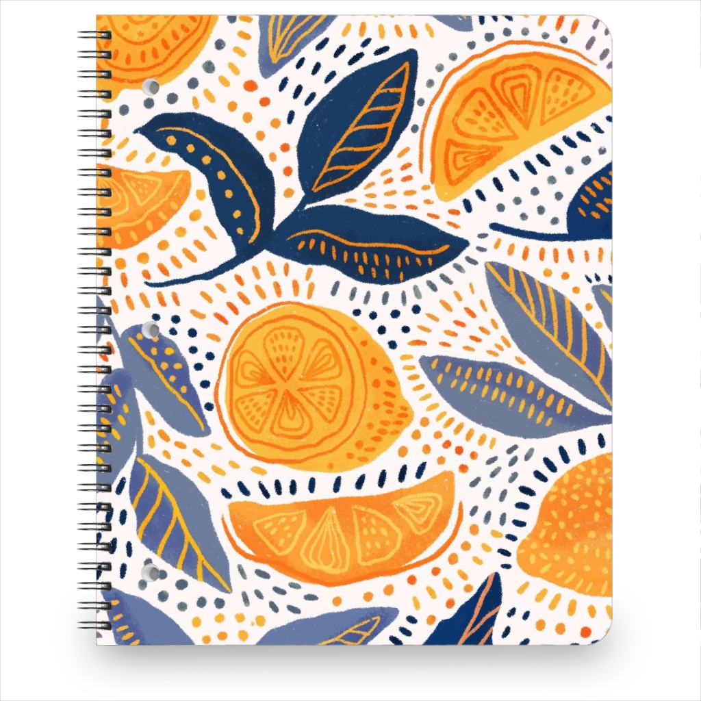 Give Me Those Lemons - Blue and Yellow Notebook, 8.5x11, Yellow