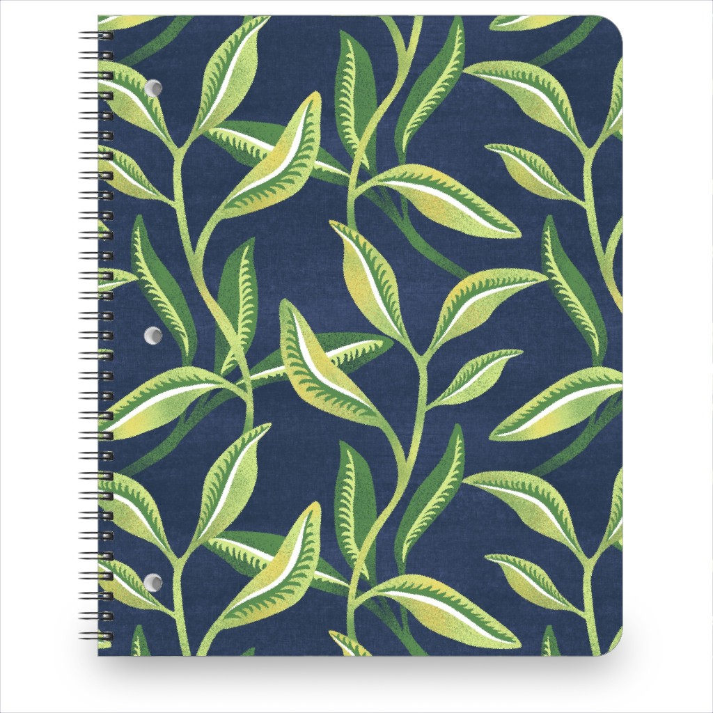 Green Leafy Vines - Blue and Green Notebook, 8.5x11, Green, Classic Green