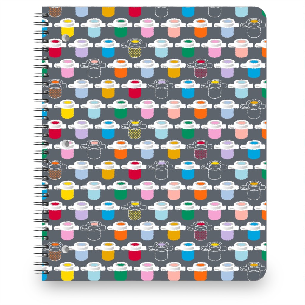 Paint Pots Notebook, 8.5x11, Multicolor, Pewter