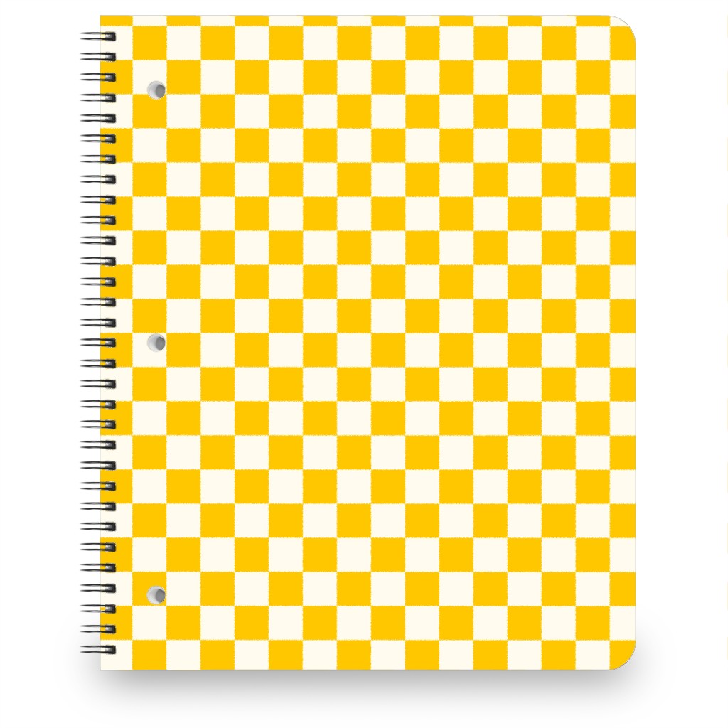 Checkered Pattern - Yellow Notebook, 8.5x11, Yellow, Classic Yellow